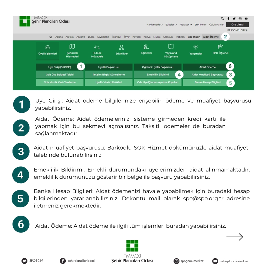 ÜYELERİMİZE AİDAT ÖDENTİLERİ HK. ÖNEMLİ DUYURU