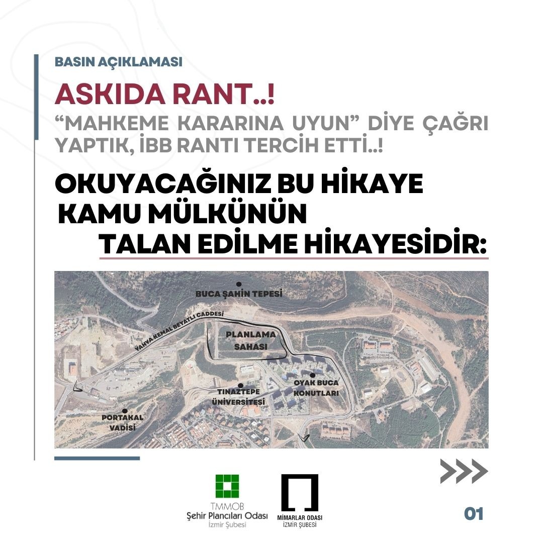BASIN AÇIKLAMASI 
ASKIDA RANT..! "MAHKEME KARARINA UYUN" DİYE ÇAĞRI YAPTIK, İBB RANTI TERCİH ETTİ..! OKUYACAĞINIZ BU HİKAYE KAMU MÜLKÜNÜN TALAN EDİLME HİKAYESİDİR.