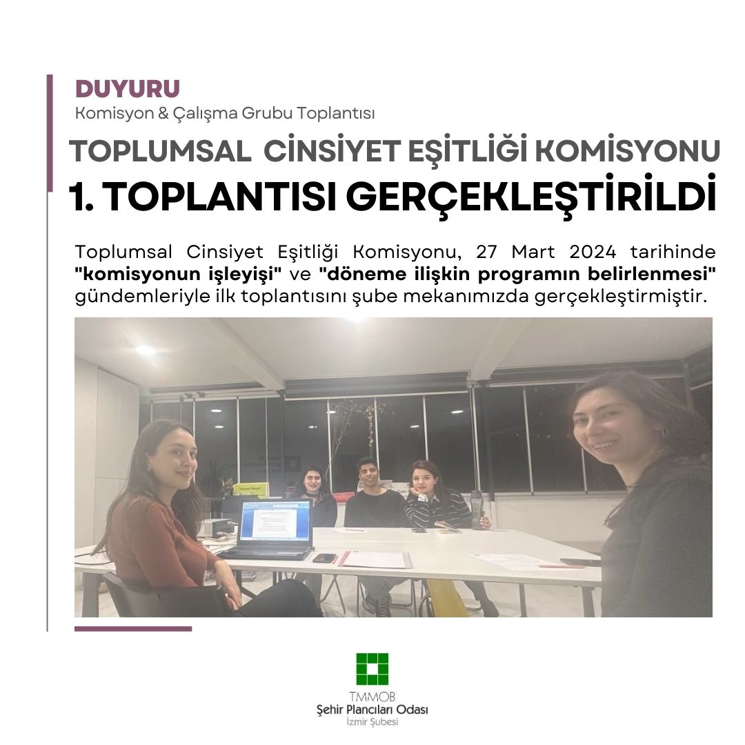 TOPLUMSAL CİNSİYET EŞİTLİĞİ KOMİSYONU 1. TOPLANTISINI GERÇEKLEŞTİRDİ 