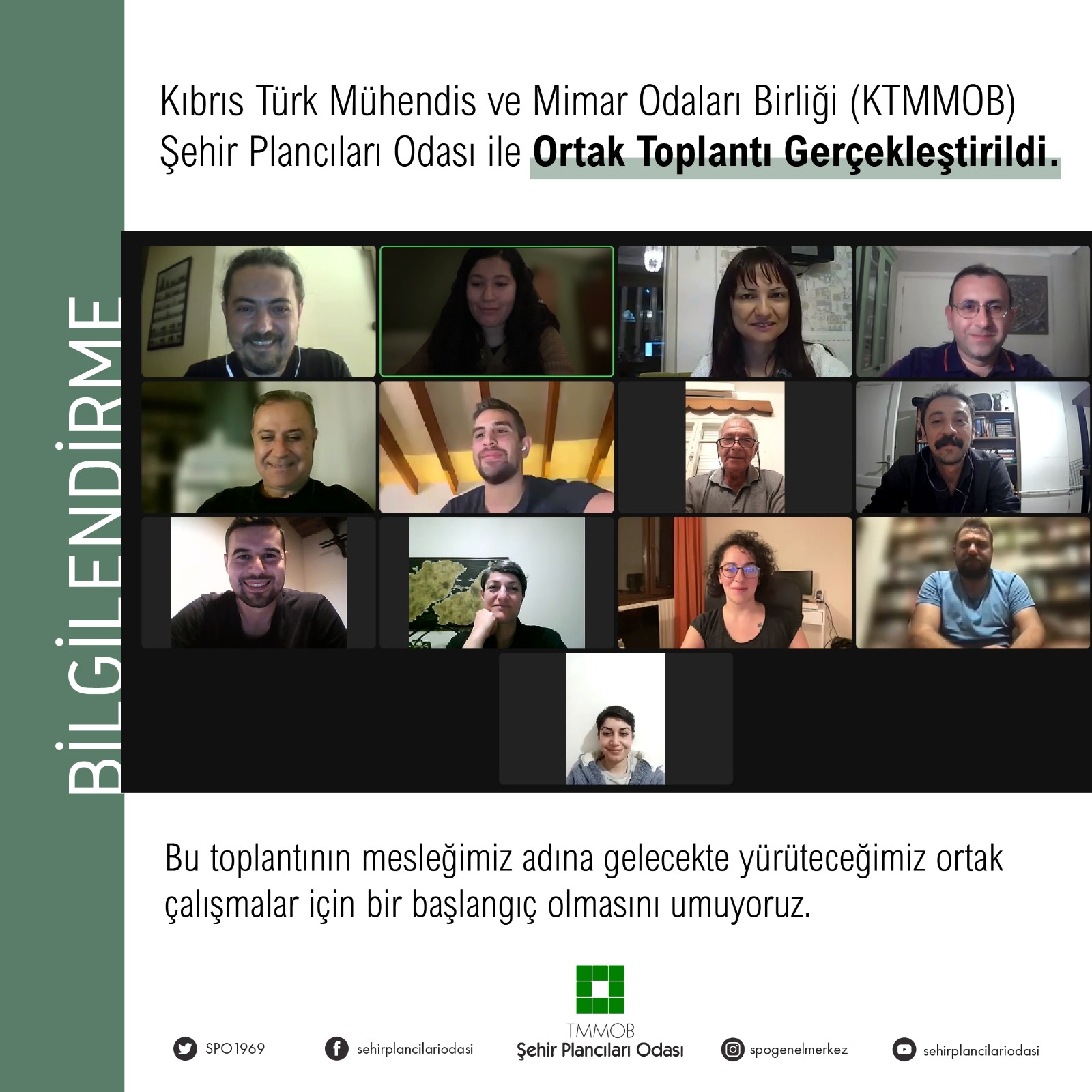 KIBRIS TÜRK MÜHENDİS VE MİMAR ODALARI BİRLİĞİ (KTMMOB) ŞEHİR PLANCILARI ODASI İLE ORTAK TOPLANTI GERÇEKLEŞTİRİLDİ. 