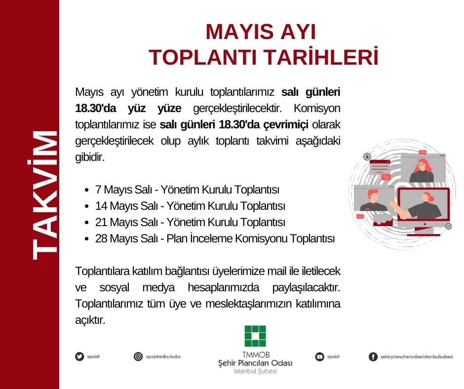 MAYIS AYI TOPLANTI TAKVİMİMİZ