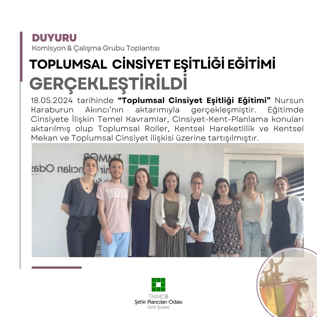 TOPLUMSAL  CİNSİYET EŞİTLİĞİ EĞİTİMİ GERÇEKLEŞTİRİLDİ