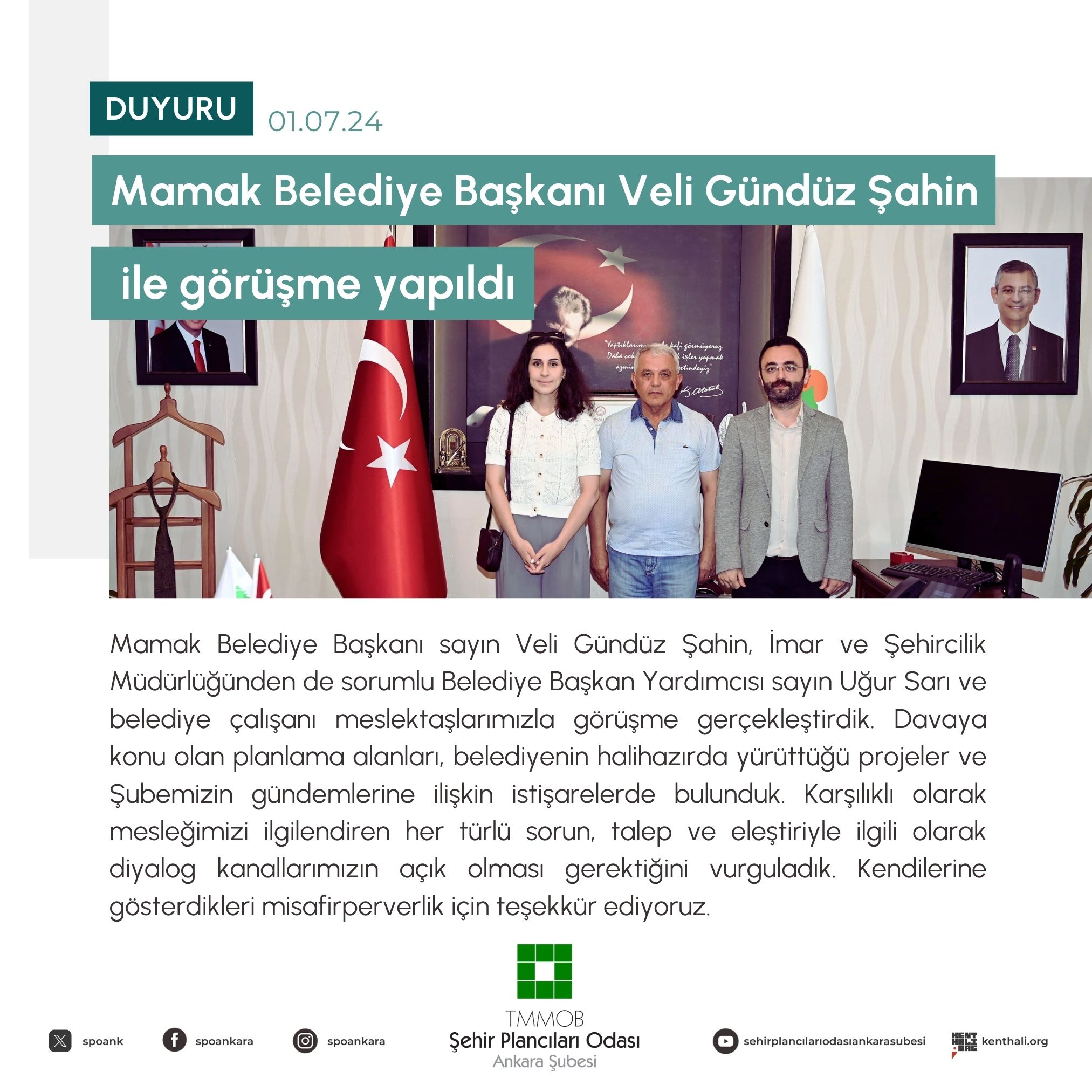 KURUM GÖRÜŞMELERİ YAPILDI