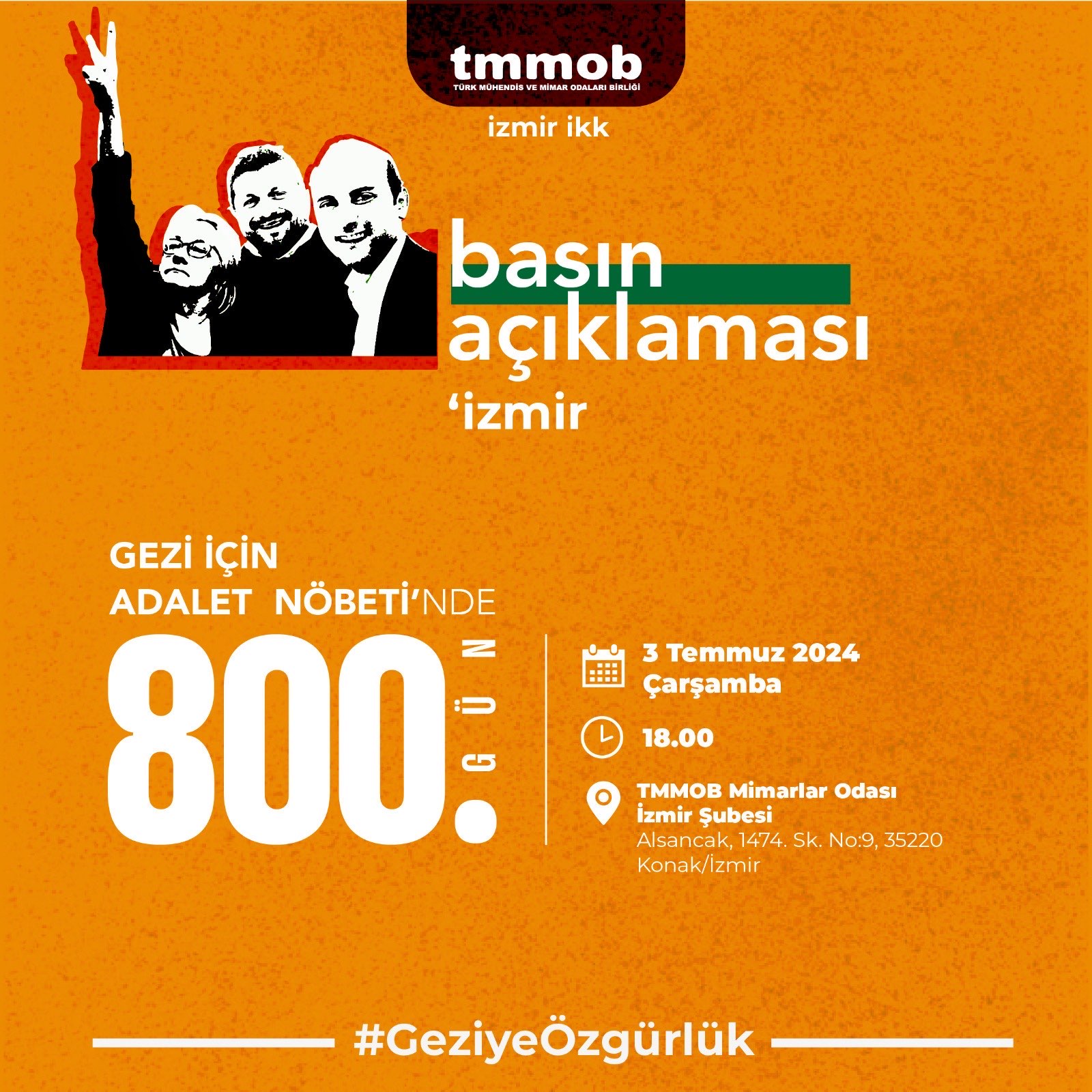 GEZİ İÇİN ADALET NÖBETİ`NDE 800. GÜN
