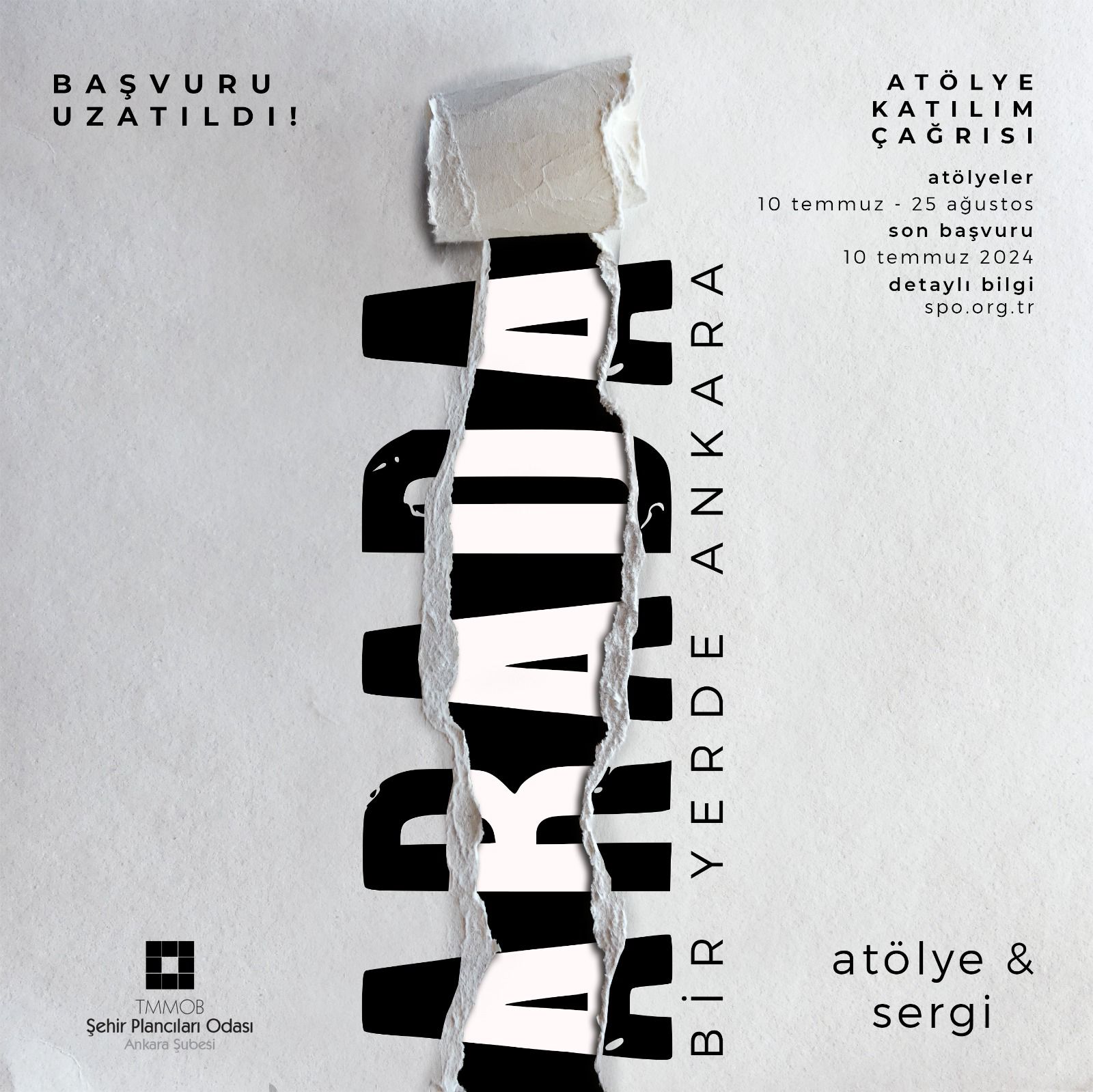 BAŞVURU UZATILDI! / ARADA BİR YERDE ANKARA / ATÖLYE & SERGİ