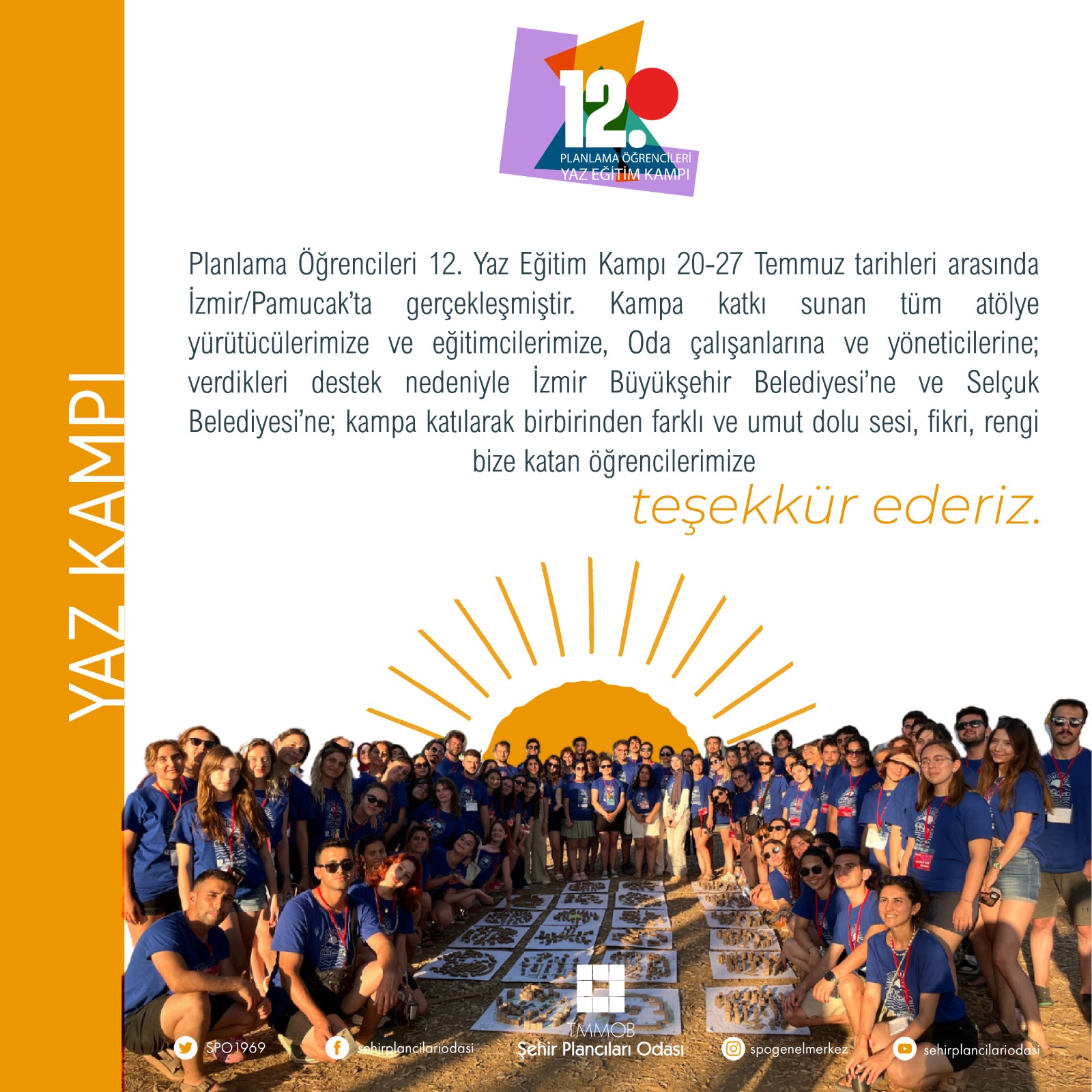 PLANLAMA ÖĞRENCİLERİ 12. YAZ EĞİTİM KAMPI TAMAMLANDI!