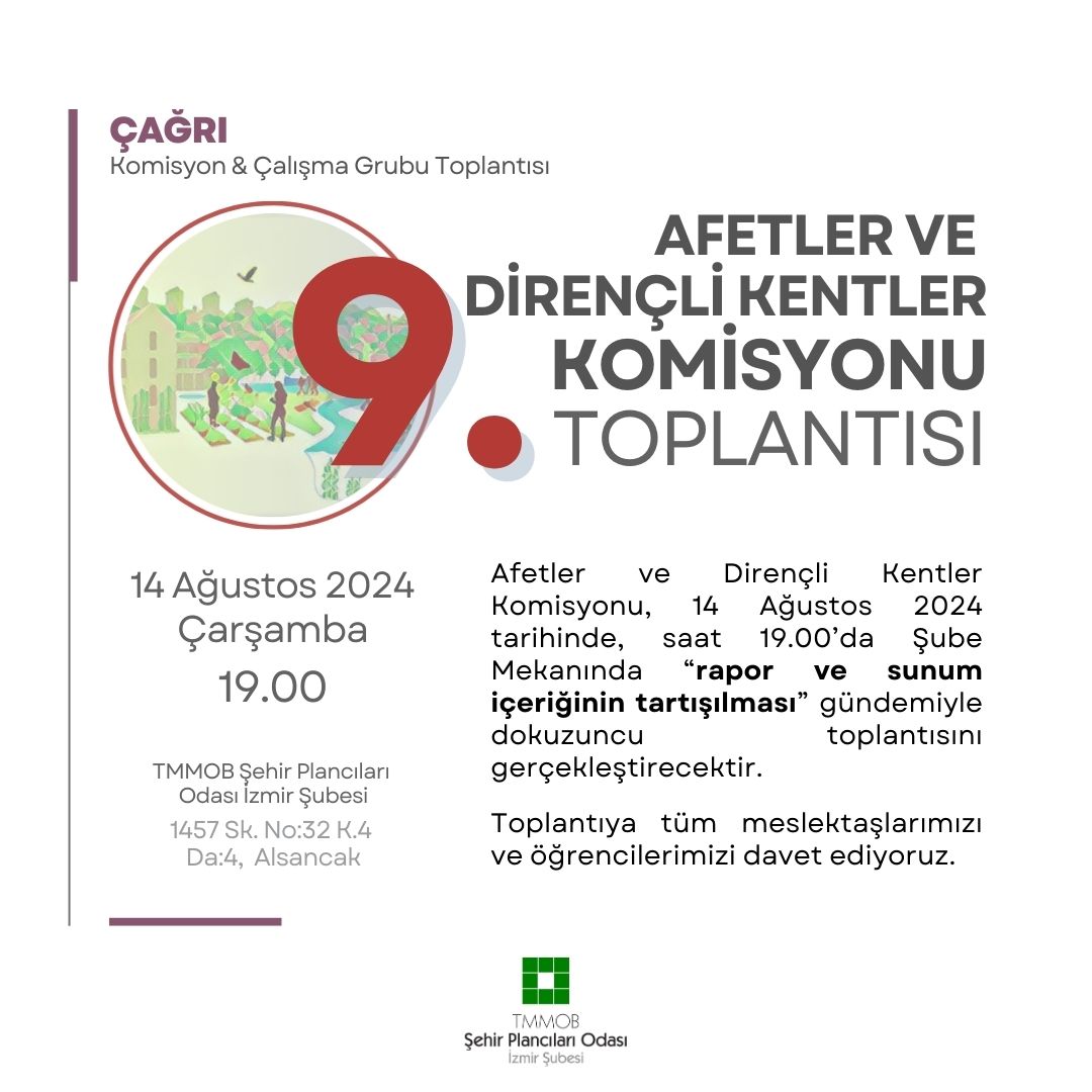 AFETLER VE DİRENÇLİ KENTLER KOMİSYONU TOPLANTISI - 9