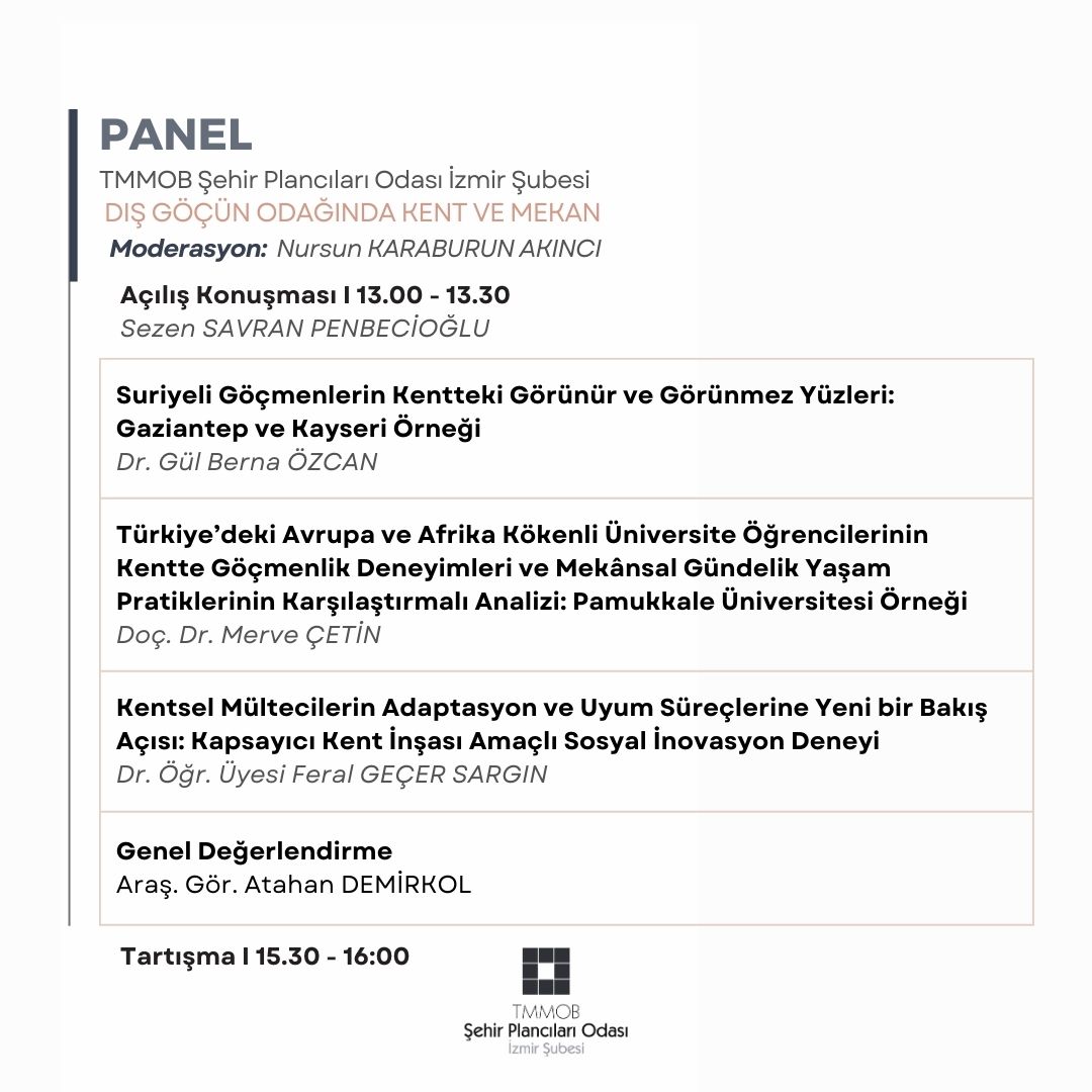 PANEL: "DIŞ GÖÇÜN ODAĞINDA KENT VE MEKAN" 