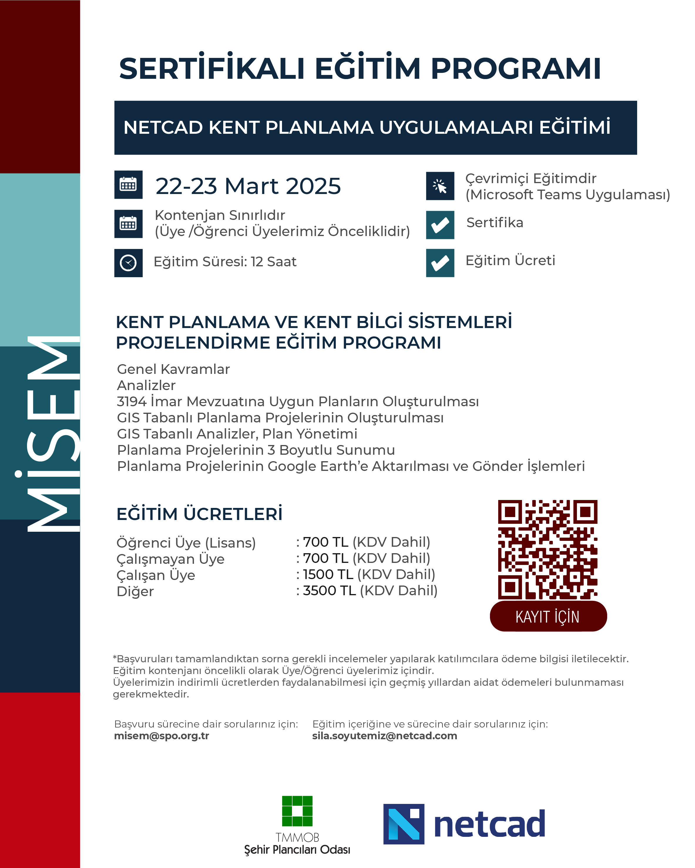 22-23 MART 2025 NETCAD EĞİTİMİ