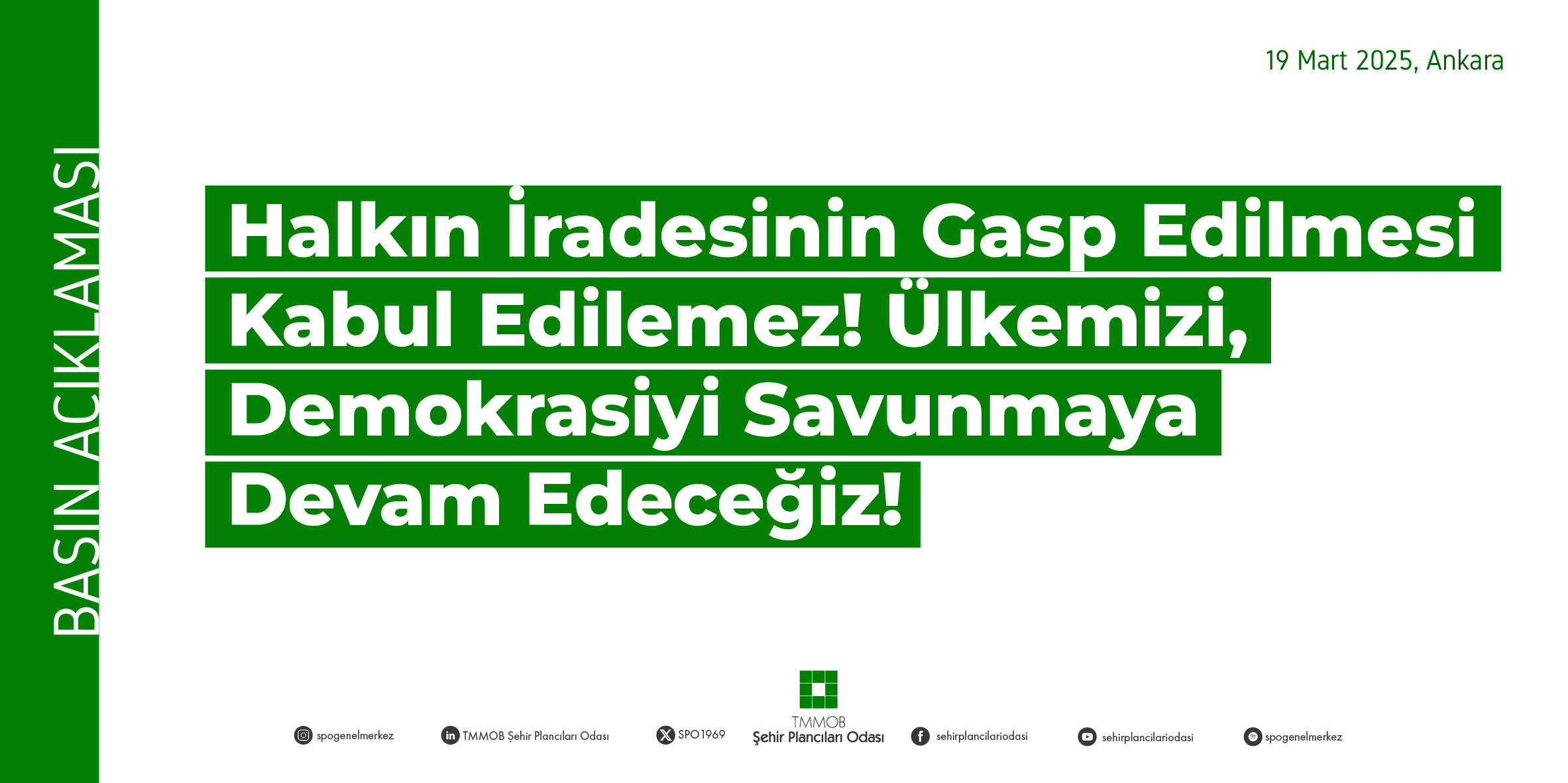 HALKIN SEÇME HAKKINA YAPILAN MÜDAHALE KABUL EDİLEMEZ
ÜLKEMİZİ, DEMOKRASİYİ SAVUNMAYA DEVAM EDECEĞİZ!