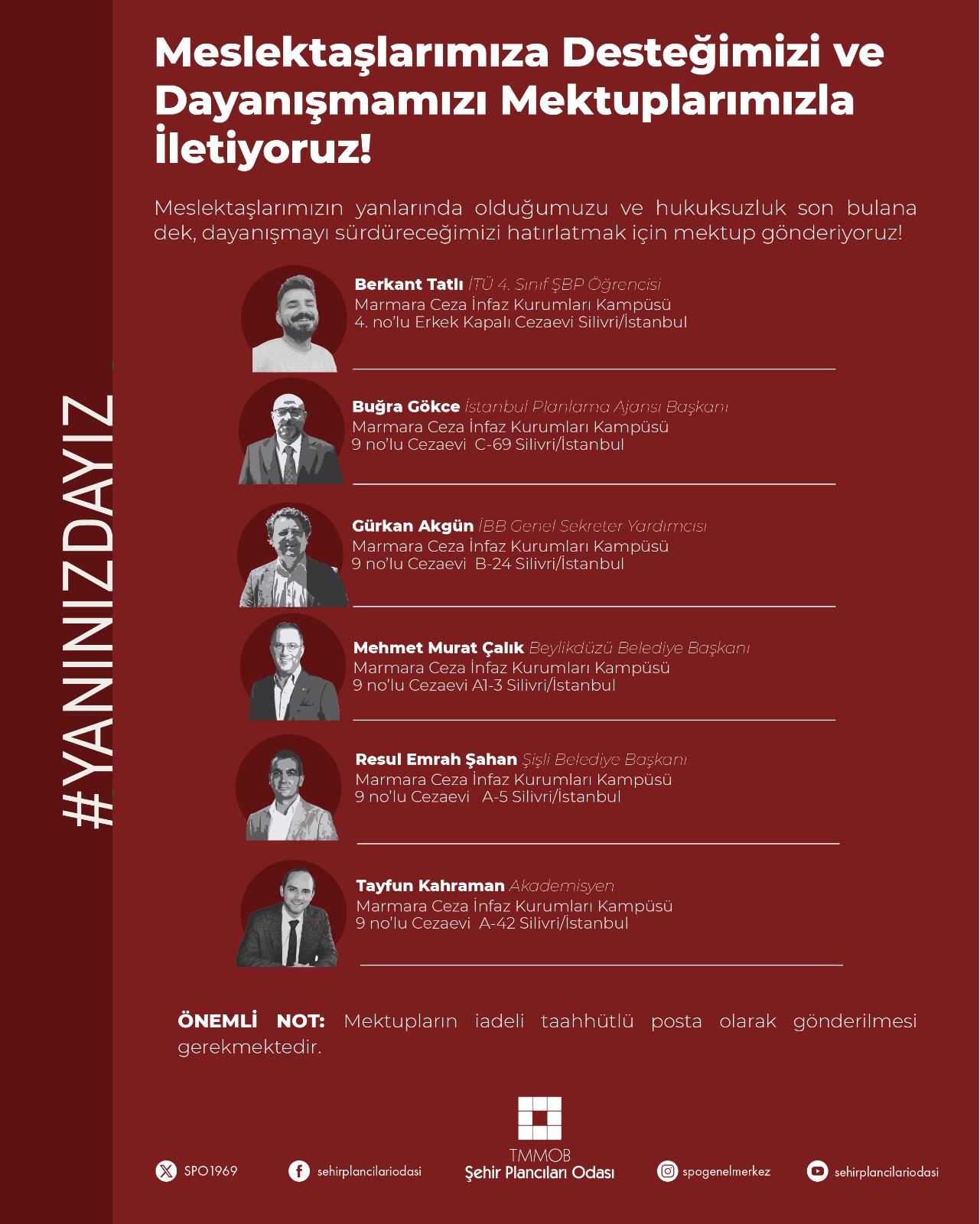 MESLEKTAŞLARIMIZA DESTEĞİMİZİ VE DAYANIŞMAMIZI MEKTUPLARIMIZLA İLETİYORUZ!