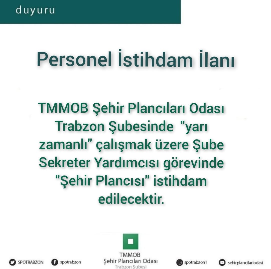 ŞEHİR PLANCISI PERSONEL İLANI