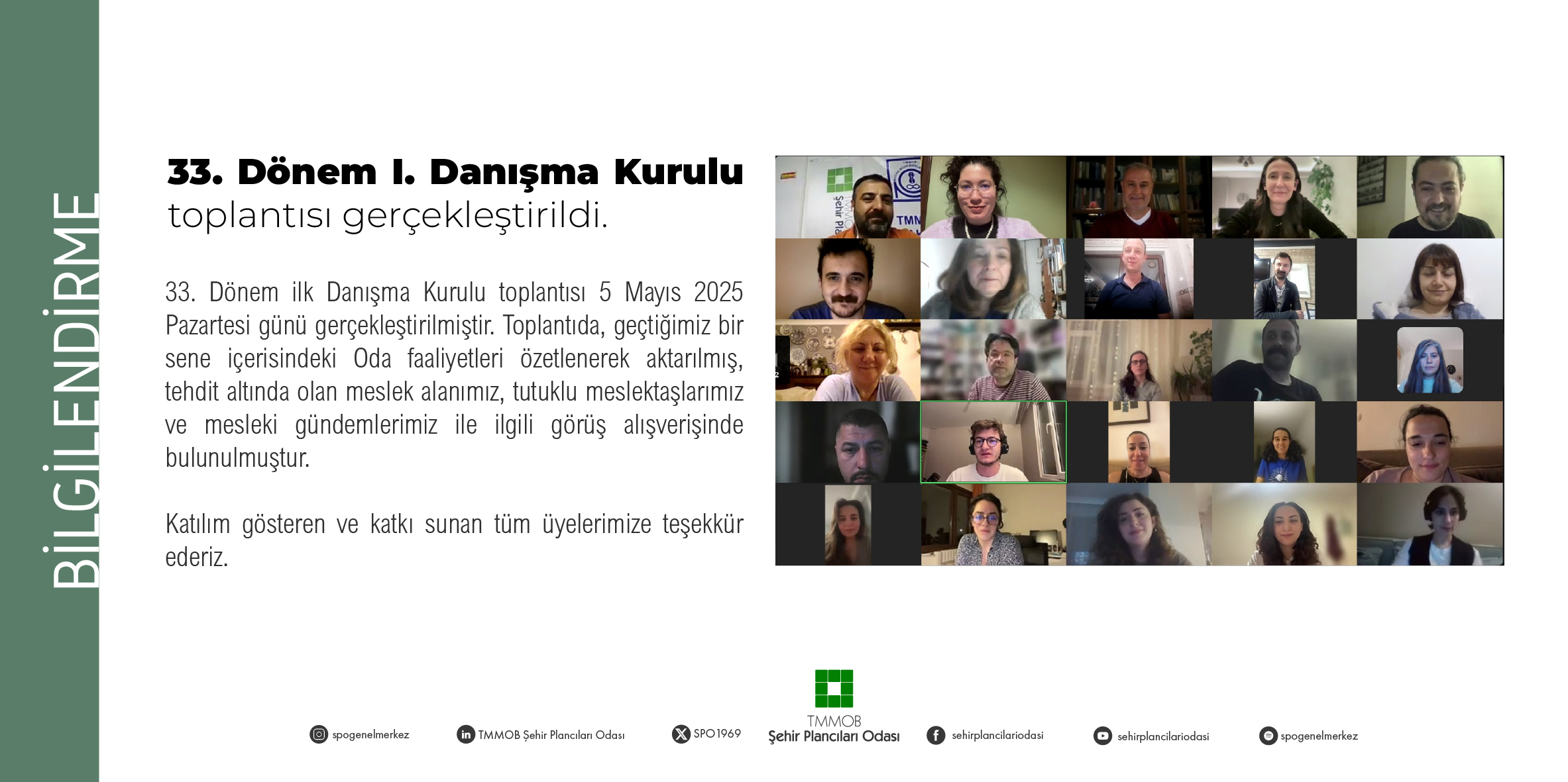 33. DÖNEM I. DANIŞMA KURULU GERÇEKLEŞTİRİLDİ