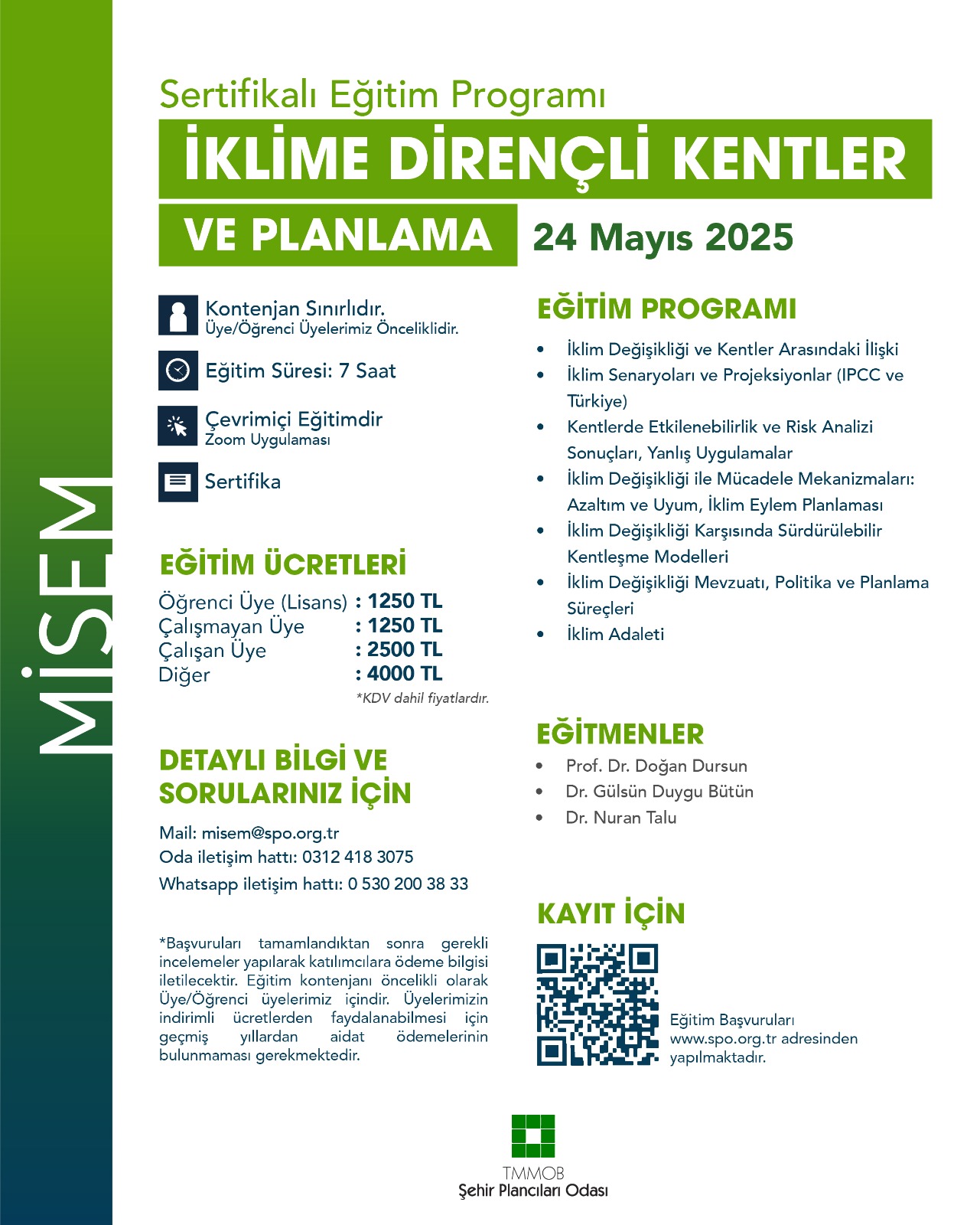 24 MAYIS 2025 - İKLİME DİRENÇLİ KENTLER VE PLANLAMA EĞİTİMİ