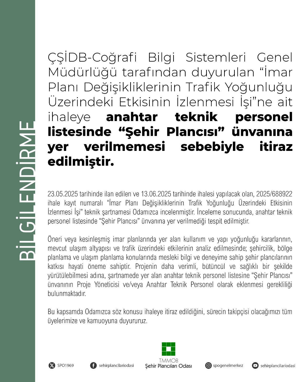 İHALE İTİRAZI BİLGİLENDİRMESİ