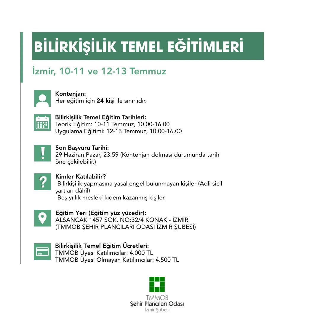 BİLİRKİŞİLİK TEMEL EĞİTİMLERİ, İZMİR 10-11 VE 12-13 TEMMUZ 2025
