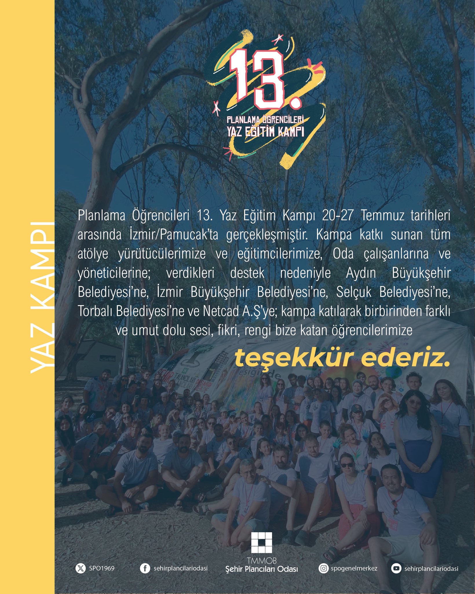  PLANLAMA ÖĞRENCİLERİ 13. YAZ EĞİTİM KAMPI TAMAMLANDI!