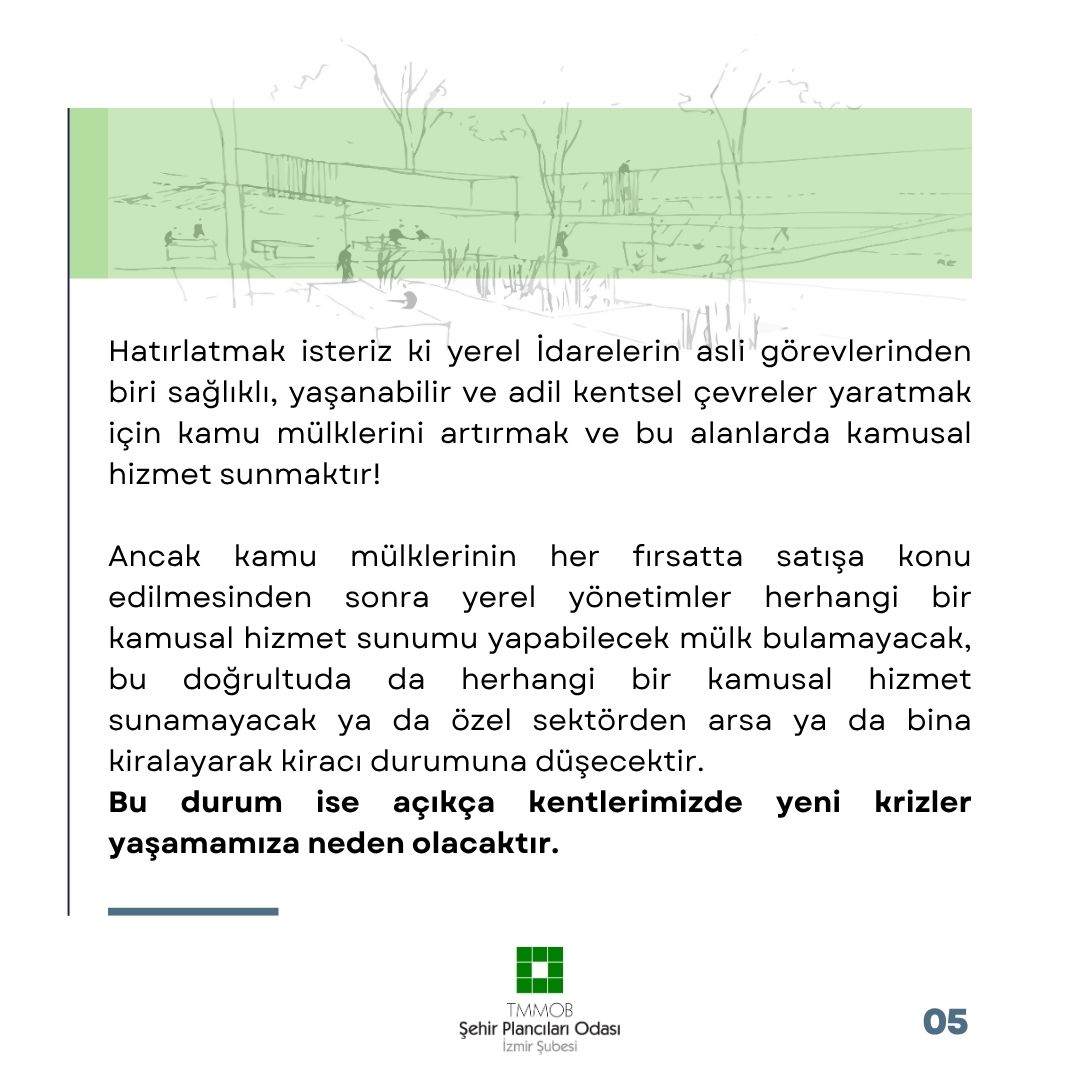 KRİZİN FATURASI KAMU MÜLKLERİ İLE ÖDENEMEZ!
KAMU MÜLKLERİNİ GÖZDEN ÇIKARMAYI KRİZDEN ÇIKIŞ YOLU OLARAK GÖRMEK  YENİ  KRİZLER DEMEKTİR!