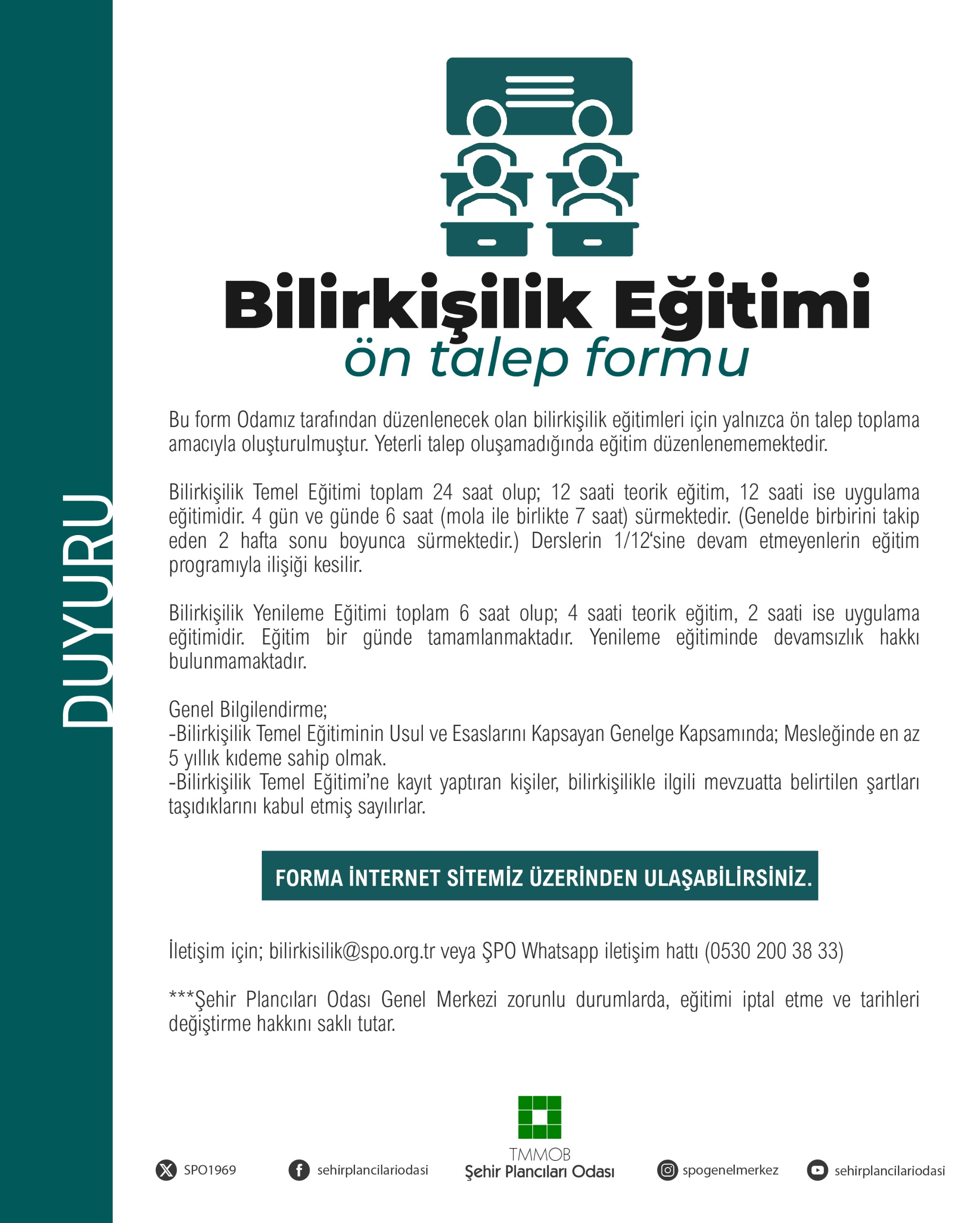 BİLİRKİŞİLİK EĞİTİMİ ÖN TALEP FORMU