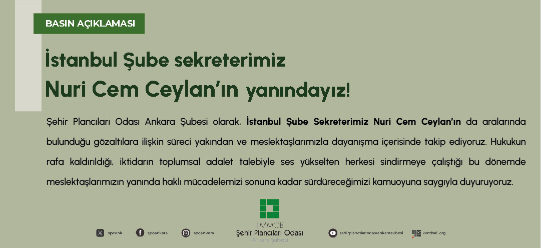 İSTANBUL ŞUBE SEKRETERİMİZ NURİ CEM CEYLAN'IN YANINDAYIZ!