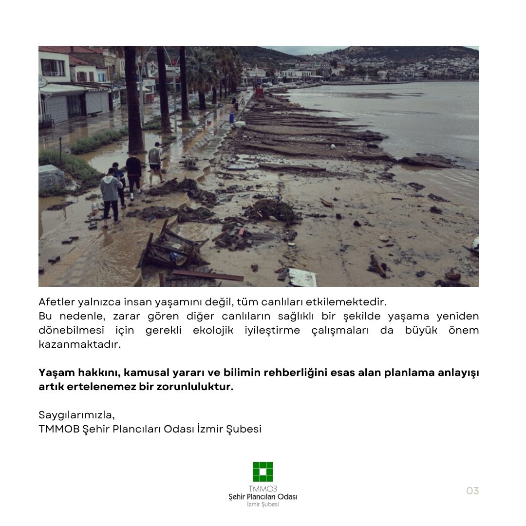 GEÇMİŞ OLSUN FOÇA!

KENTLERİMİZDE YAŞAMI, KAMU YARARINI VE BİLİMİ ESAS ALAN PLANLAMA ZORUNLUDUR!