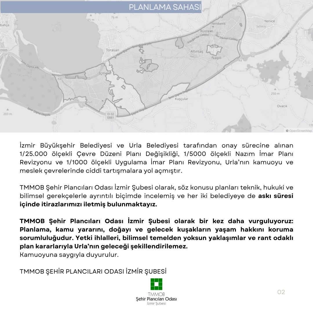 URLA'NIN GELECEĞİ İÇİN: ONAYLANAN PLANLAR DERHAL GERİ ÇEKİLSİN