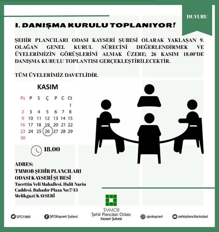 I.DANIŞMA KURULU TOPLANIYOR!