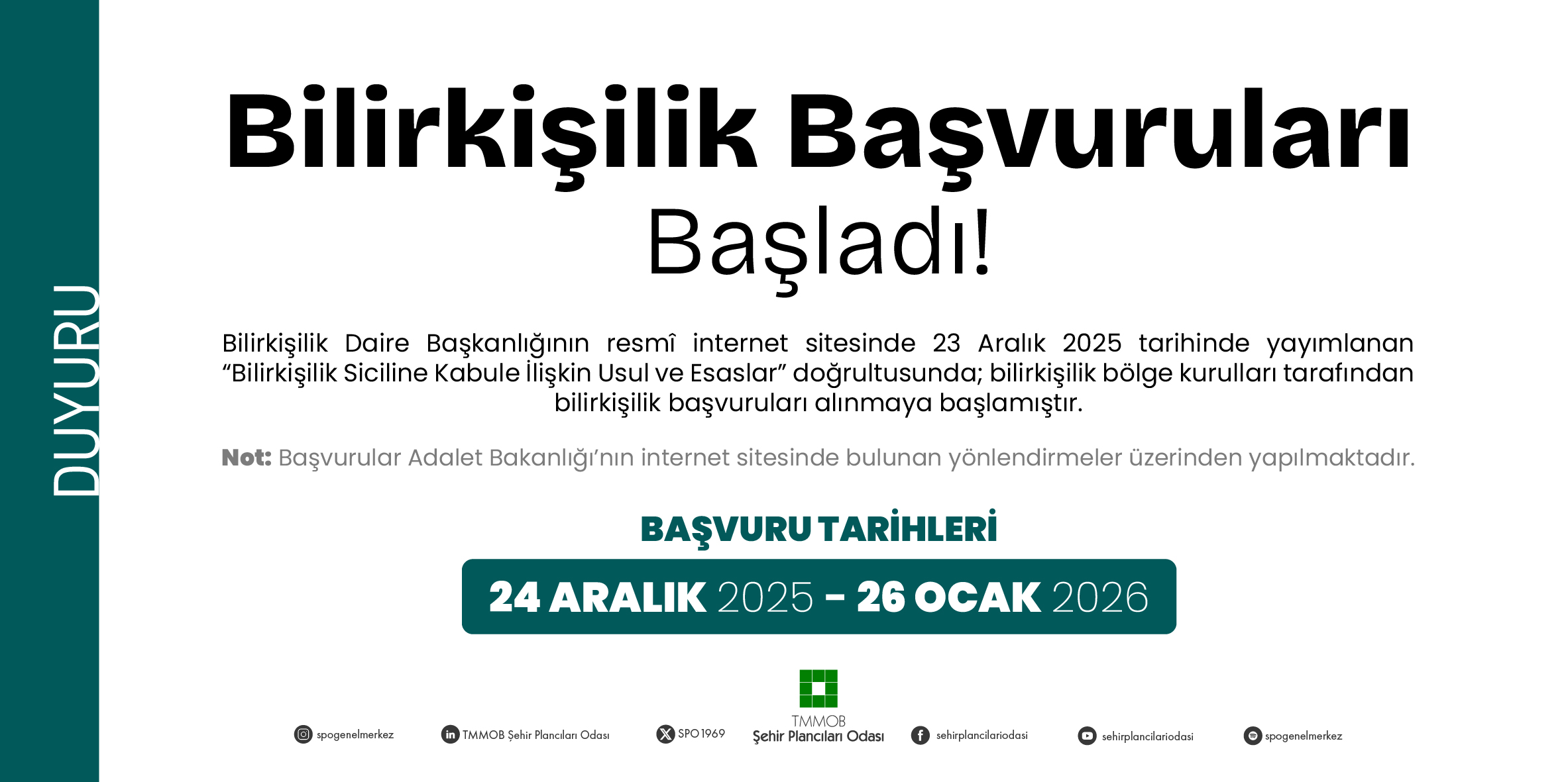 BİLİRKİŞİLİK BAŞVURULARI BAŞLADI