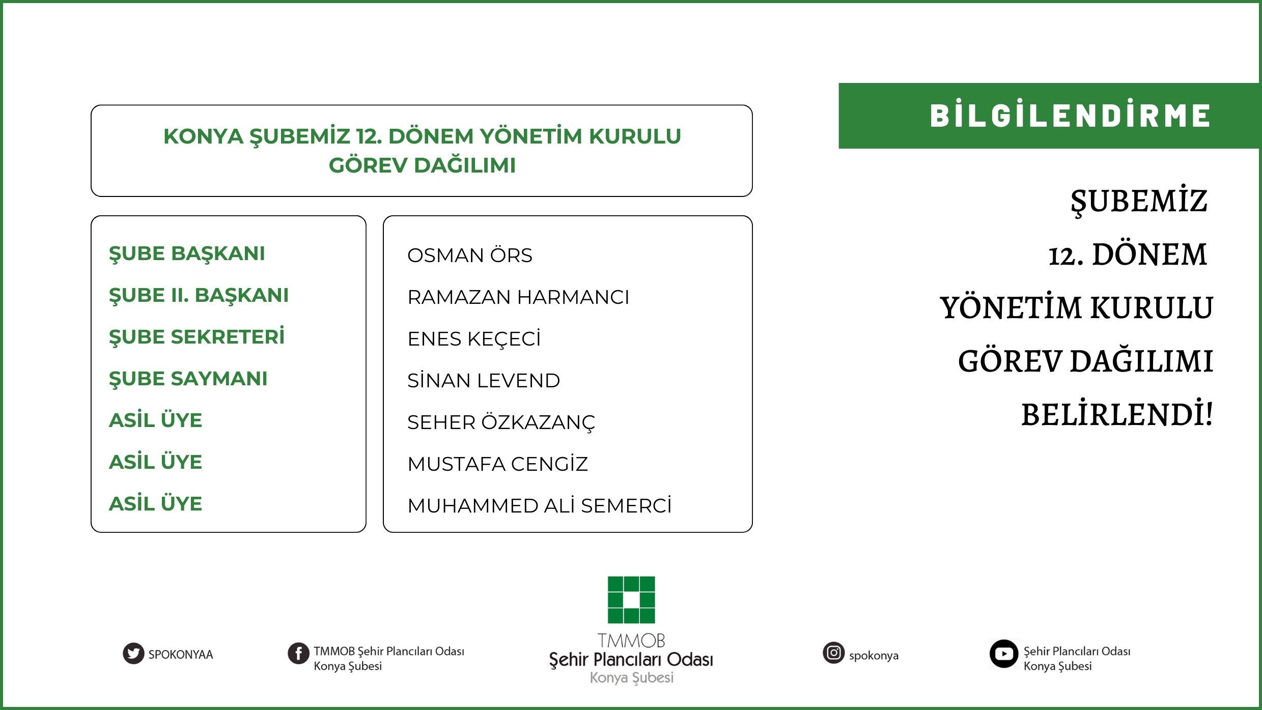 ŞUBEMİZ 12. DÖNEM YÖNETİM KURULU GÖREV DAĞILIMI BELİRLENDİ!