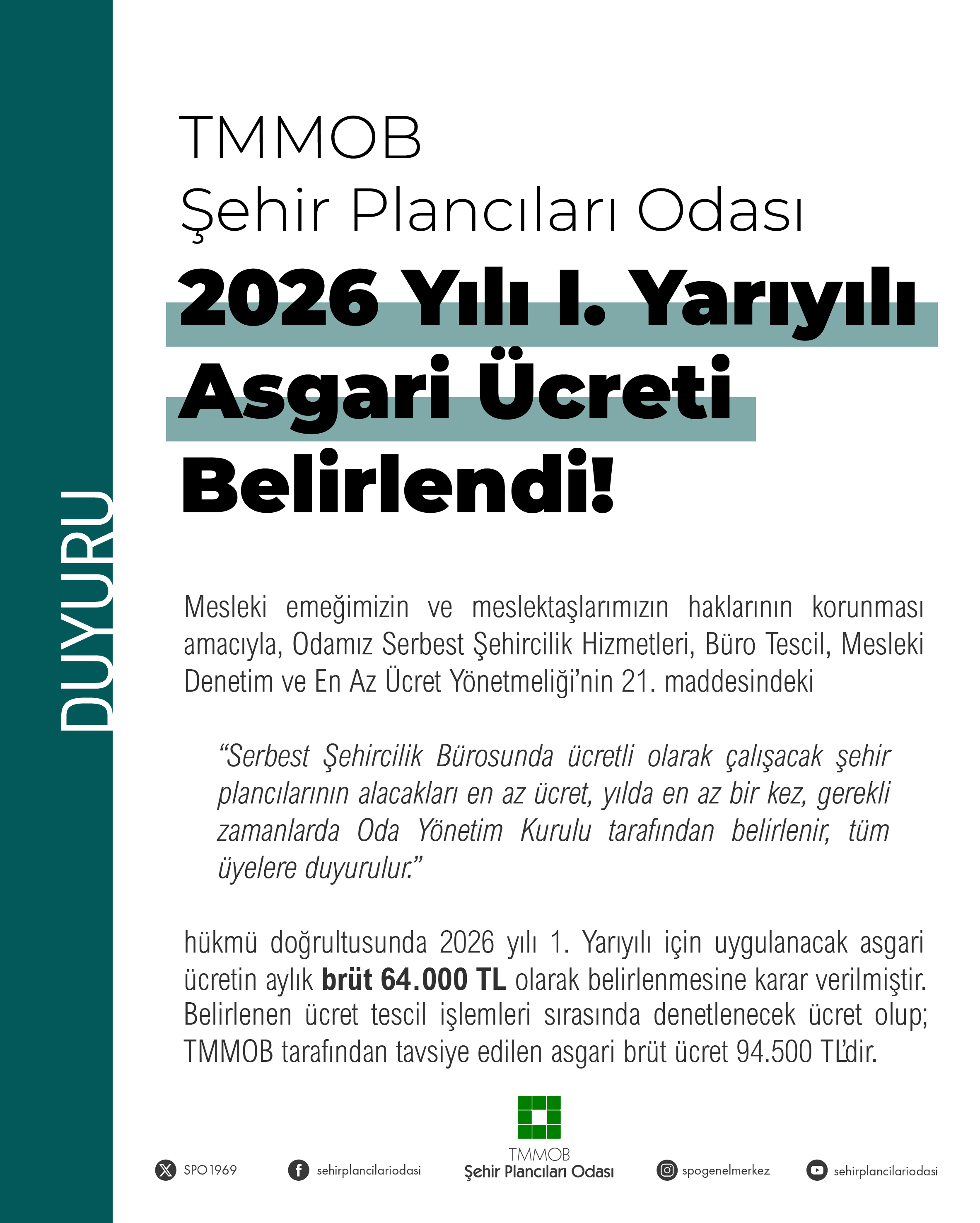 2026 YILI I. YARIYILI ASGARİ ÜCRETİ BELİRLENDİ!