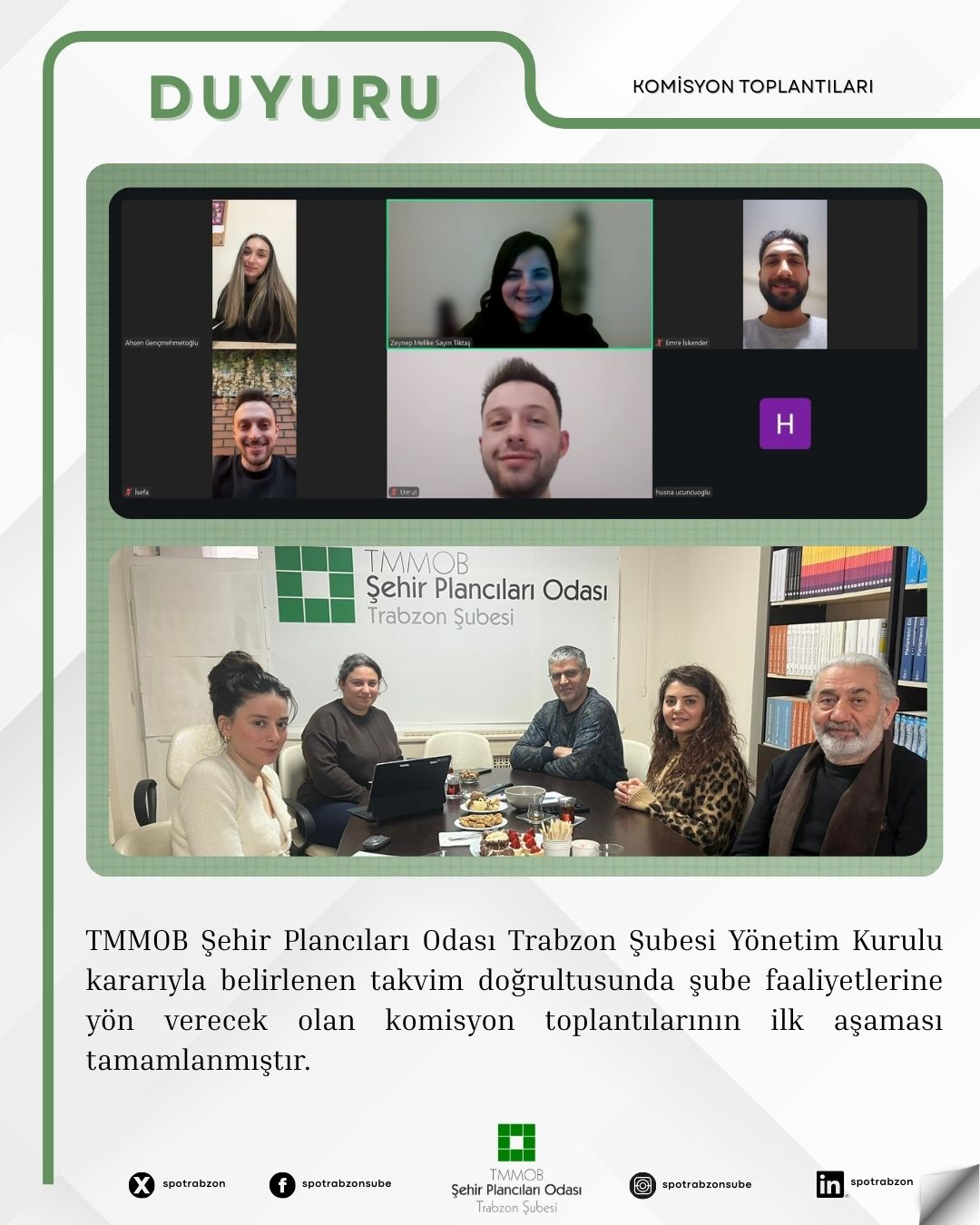 KOMİSYON TOPLANTILARI