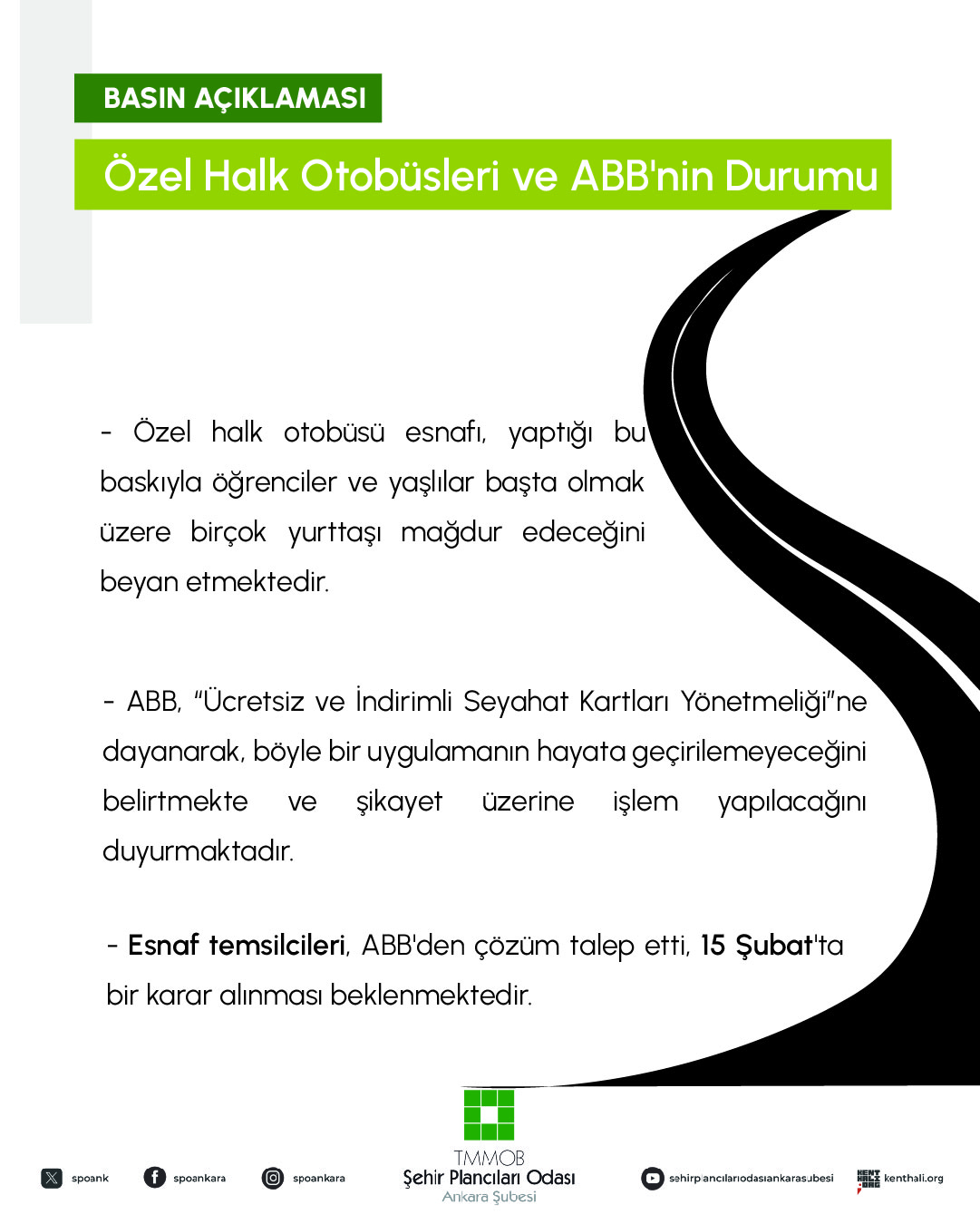 ANKARA`DA KAMUCU BİR TOPLU TAŞIMA POLİTİKASI BİR AN ÖNCE HAYATA GEÇİRİLMELİDİR!

ÖZEL İŞLETMECİLERİN TALEPLERİNE GÖRE ŞEKİLLENEN BİR ULAŞIM POLİTİKASI KABUL EDİLEMEZ!