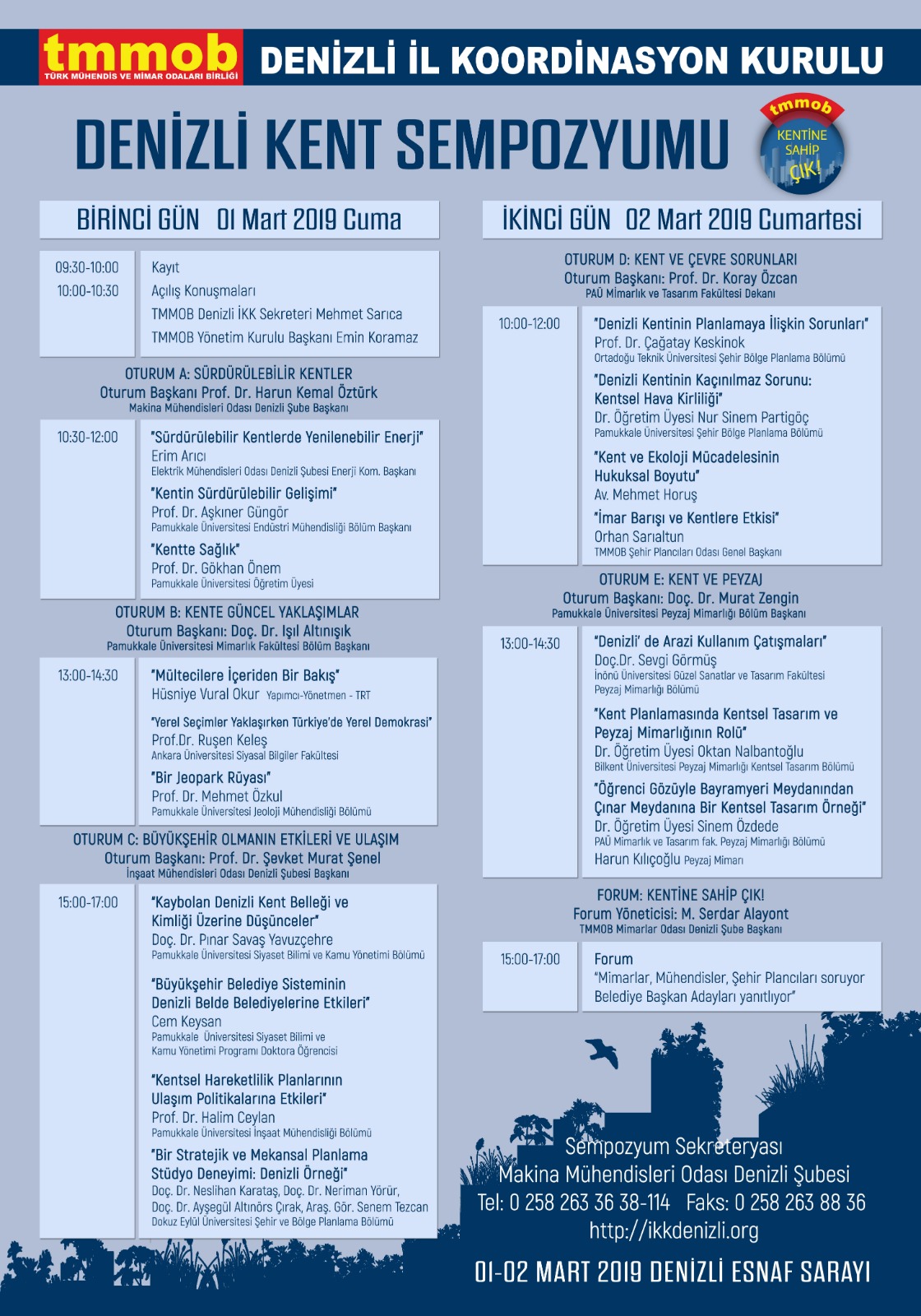 DENİZLİ KENT SEMPOZYUMU: 01-02 MART 2019