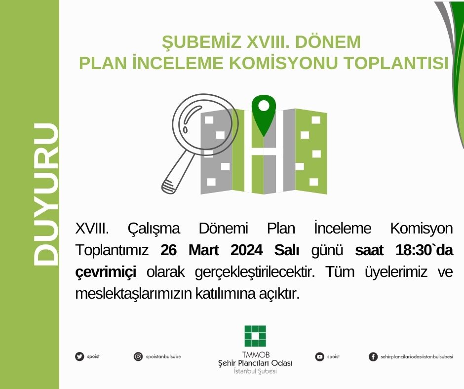 PLAN İNCELEME KOMİSYONU TOPLANTIMIZA DAVETLİSİNİZ!